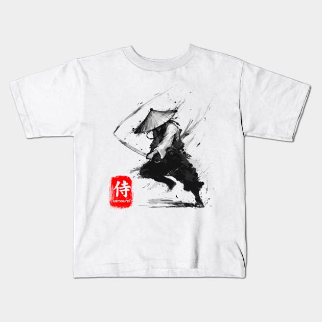 Samourai Ink Kids T-Shirt by Meca-artwork